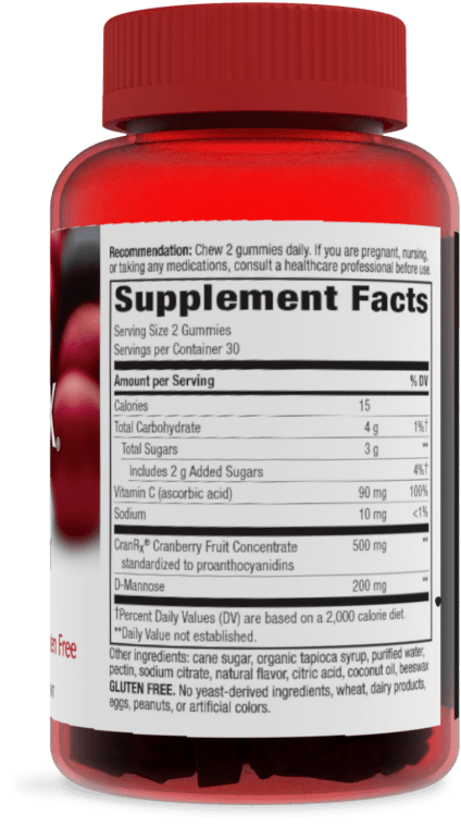 CranRx Gummies 60 Ct (Nature's Way) Supplement Facts
